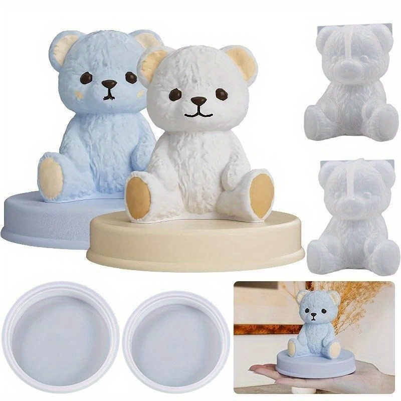 Candle Molds - قالب سيليكون على شكل دب صغير