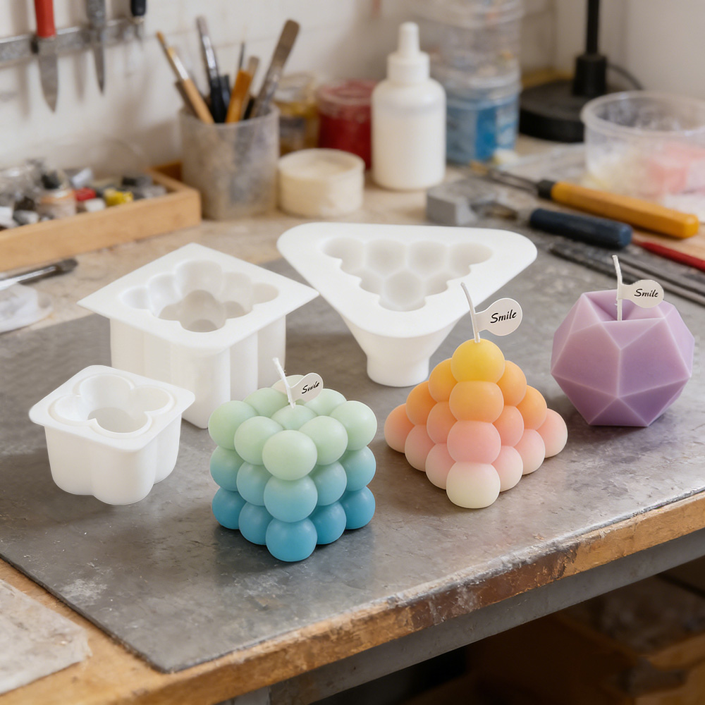 Candle Making Kit - مجموعة قوالب شمع سيليكون ثلاثية الأبعاد
